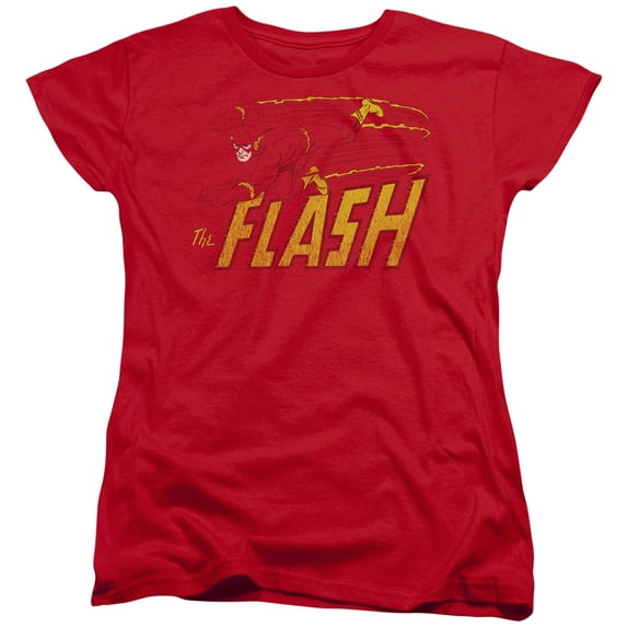 DC Comics Flash Flash Speed Distressed S/S Women's T-Shirt Red