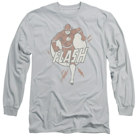 DC Comics Flash Lightning Fast-Long Sleeve Adult 18/1 Silver