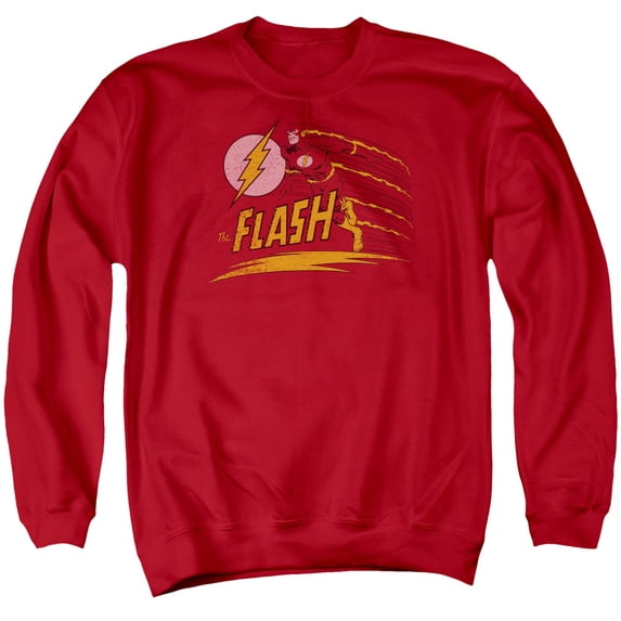 DC Comics Flash Like Lightning Adult Crewneck Sweatshirt Red