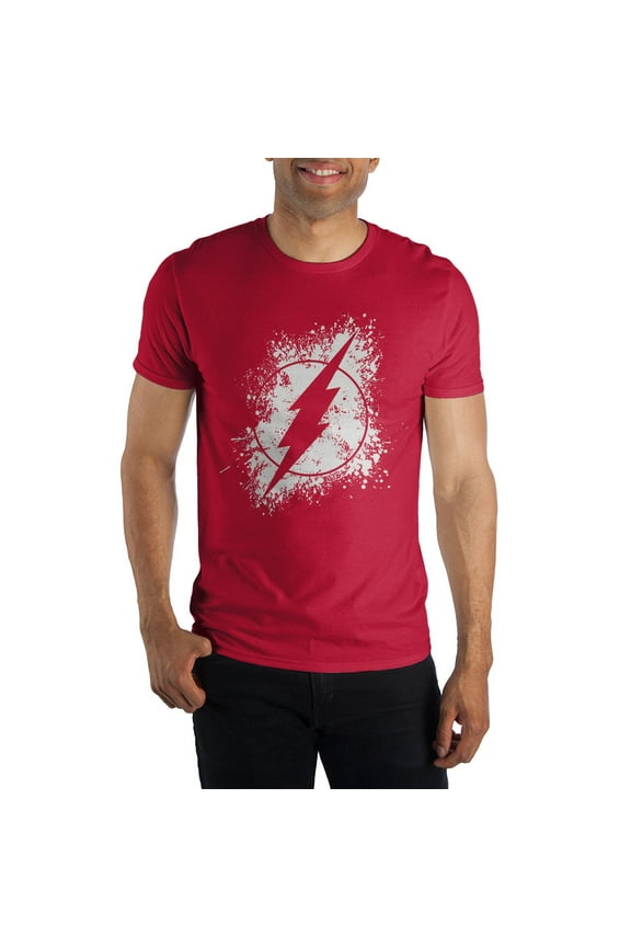 DC Comics Flash Logo Men's Red Tee Shirt T-Shirt-Small
