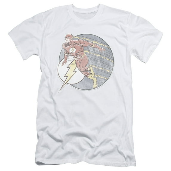 DC Comics Flash Retro Flash Iron On S/S Adult 30/1 T-Shirt White