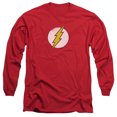 thumbnail image 1 of DC Comics Flash Rough Flash Logo Long Sleeve Adult 18/1 T-Shirt Red, 1 of 1
