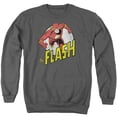 thumbnail image 1 of DC Comics Flash Run Flash Run Adult Crewneck Sweatshirt Charcoal, 1 of 1