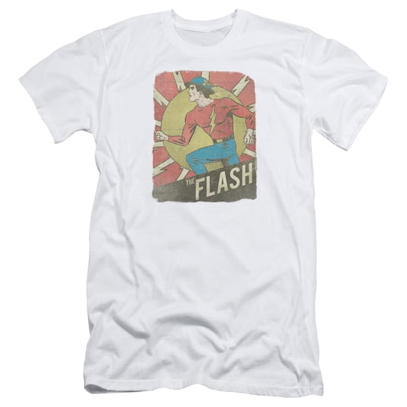 DC Comics Flash Tattered Poster S/S Adult 30/1 T-Shirt White