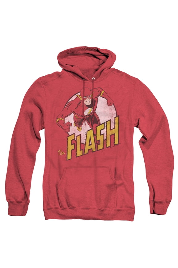 DC Comics Flash The Flash Adult Heather Hoodie Sweatshirt Red