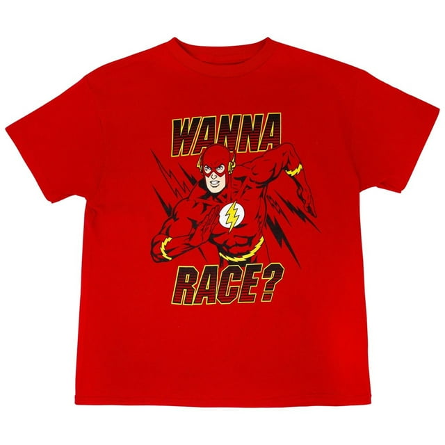 DC Comics Flash Wanna Race? T-Shirt-XLarge (14-16)