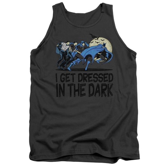 DC Comics Get Dressed Adult Tank Top Charcoal