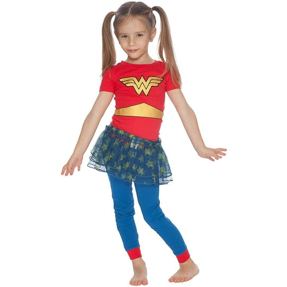 DC Comics Girls Baby Wonder Woman Gold Logo Ballet Tutu Pajama Set