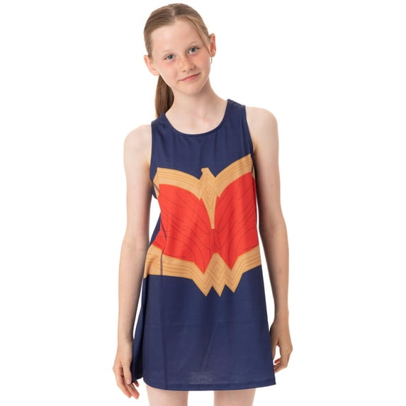 DC Comics Girls Blue Sleeveless Skater Dress