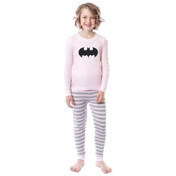 DC Comics Girls' Child Batman Bat Logo Symbol Superhero Sleep Pajama Set