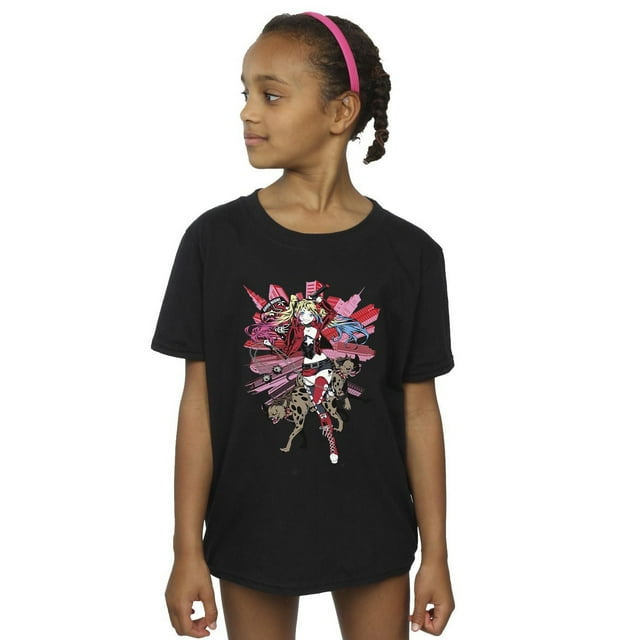DC Comics Girls Harley Quinn Hyenas Cotton T-Shirt - Walmart.com