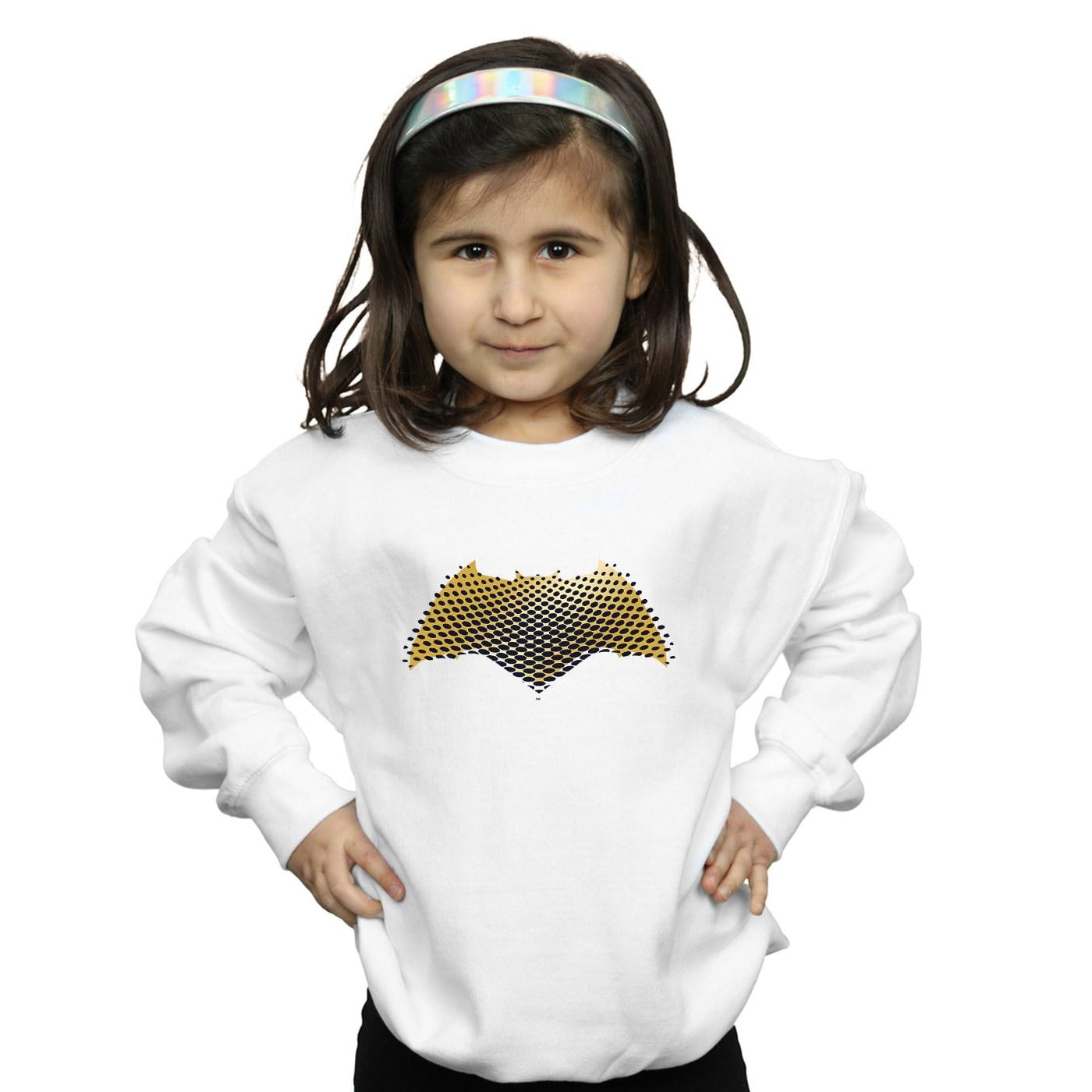 DC Comics Girls Justice League Movie Batman Logo Textured Sweatshirt