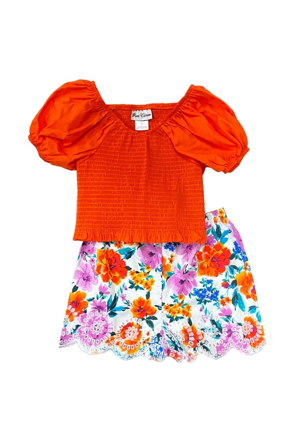 DC Comics Girls Red Sequin Wonder Woman Outfit Tee & Skort Skirt Set