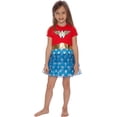 thumbnail image 1 of DC Comics Toddler Girls' Wonder Woman Gold Foil Logo 3 Tiered Pajama Nightgown Sleep Loungewear, 1 of 6