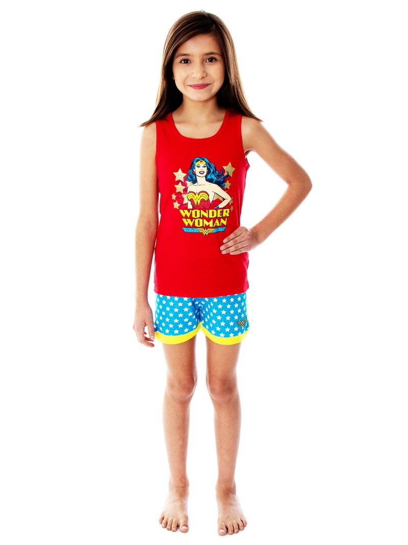 DC Comics Girls Wonder Woman Pajamas Tank Top And Shorts Pajama