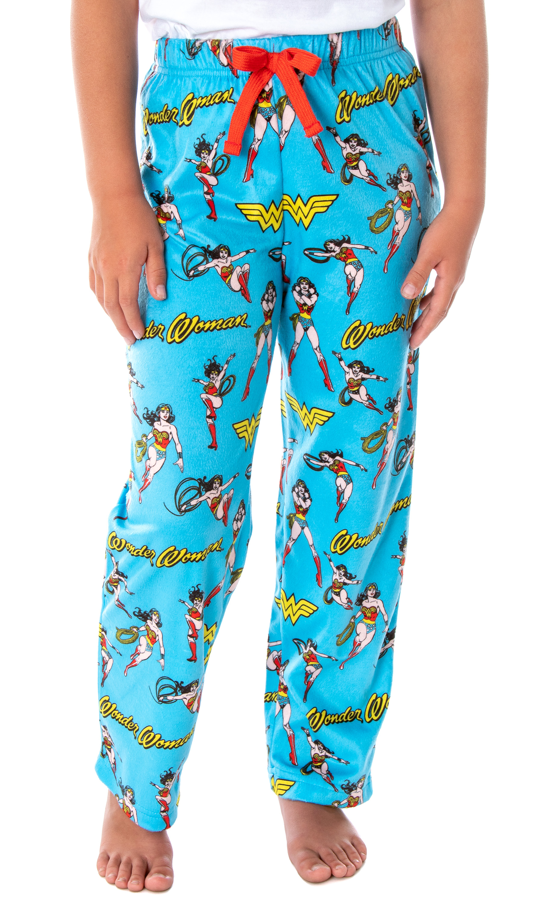 DC Comics Girls' Wonder Woman Vintage Allover Pattern Pajama Pants - image 1 of 3