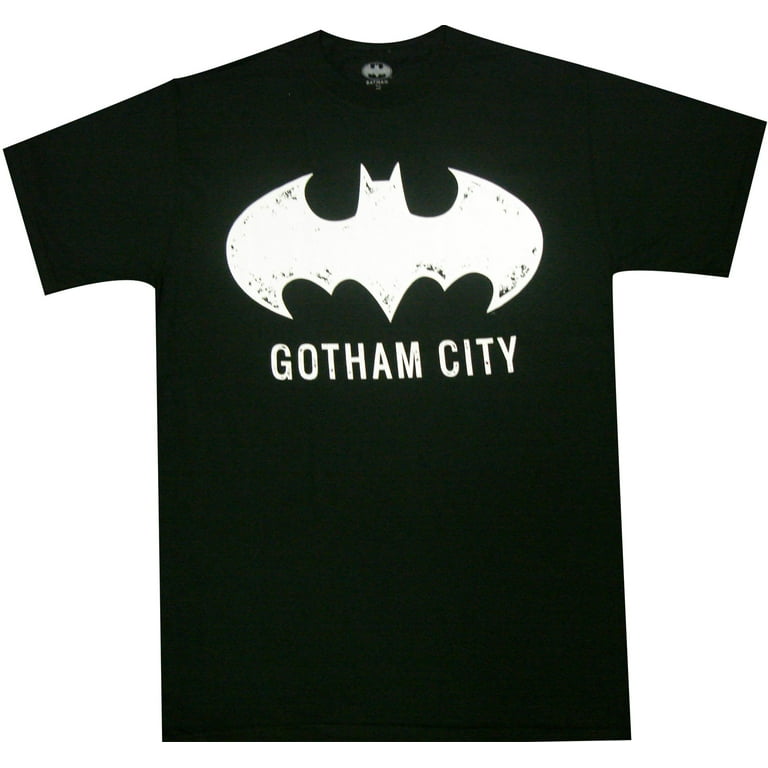 DC Comics Gotham City Batman Distressed Logo Adult T-Shirt