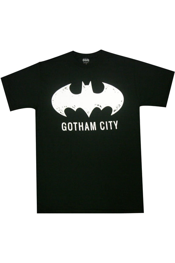 Gotham City Batman Distressed Logo Adult T-Shirt