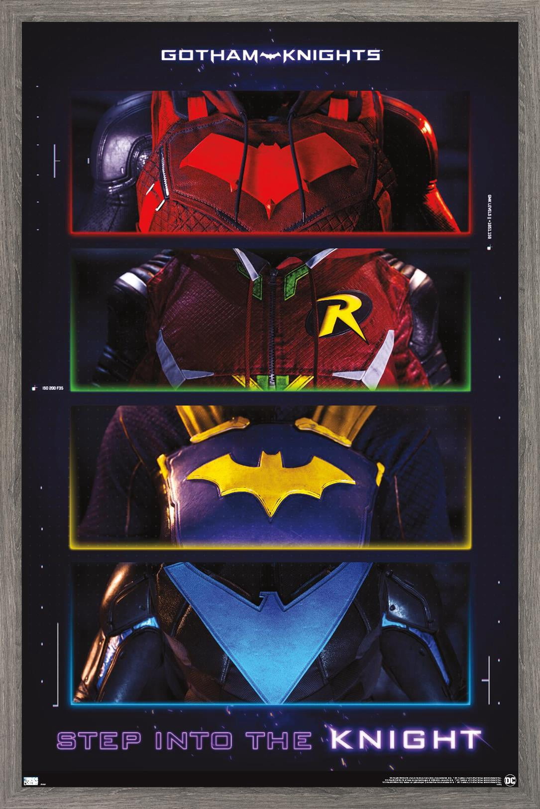 DC Comics Gotham Knights - Chest Emblems Wall Poster, 22.375" x 34" Framed