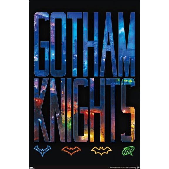 DC Comics Gotham Knights - Logos Wall Poster, 14.725" x 22.375"