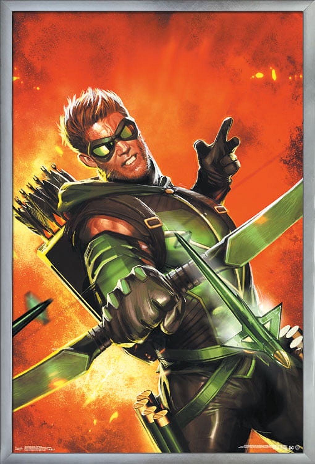 DC Comics - Green Arrow - Explosion Wall Poster, 22.375" x 34", Framed