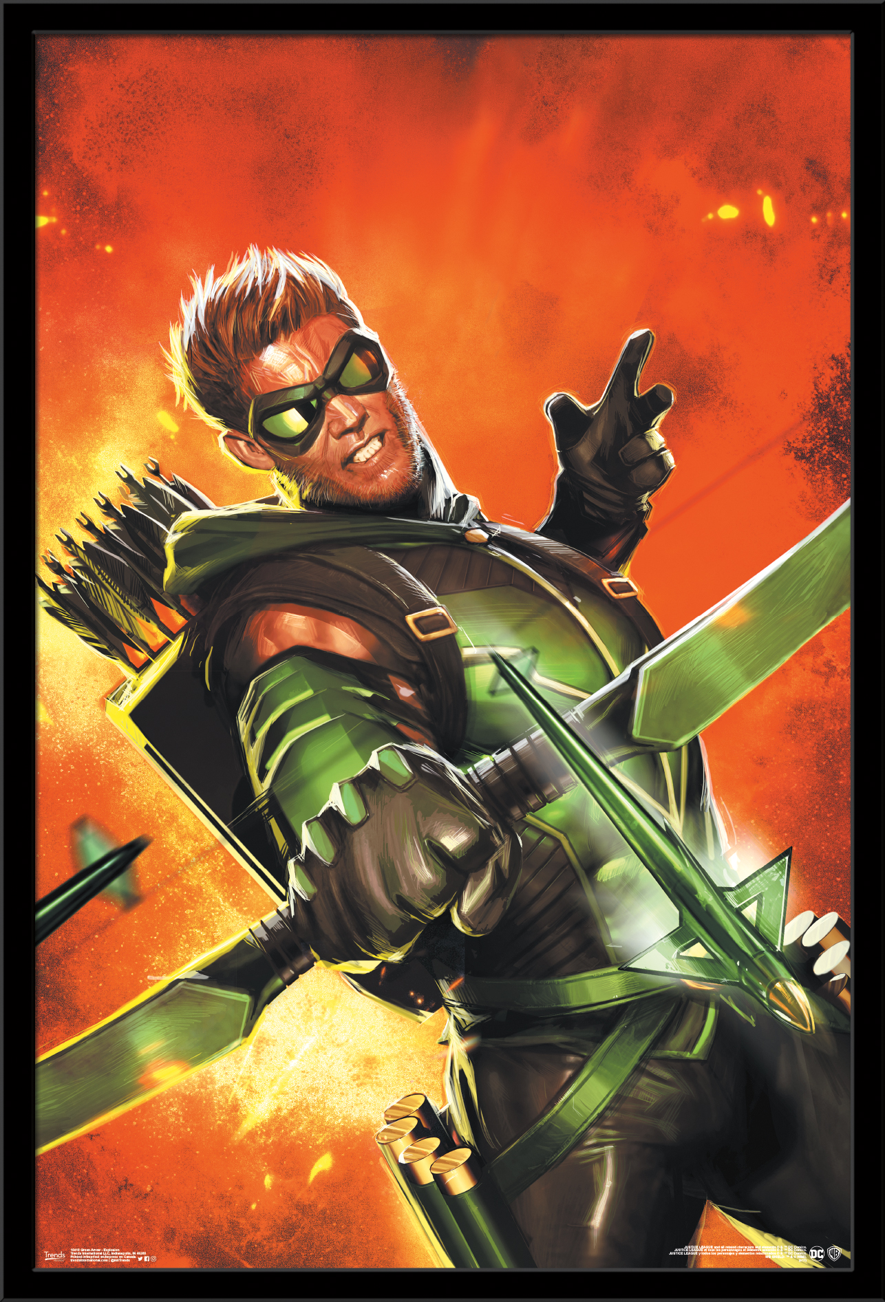 DC Comics - Green Arrow - Explosion Wall Poster, 22.375" x 34", Framed