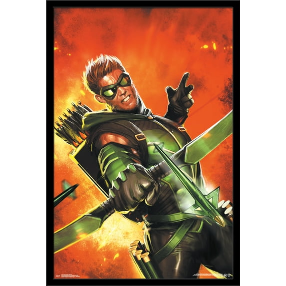 DC Comics - Green Arrow - Explosion Wall Poster, 22.375" x 34", Framed