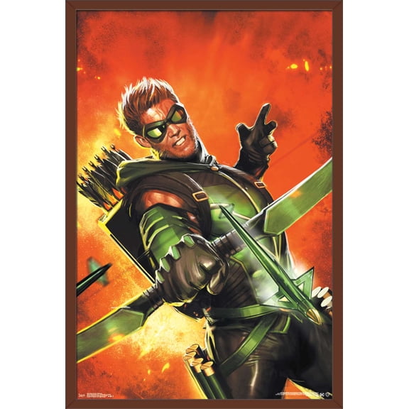 DC Comics - Green Arrow - Explosion Wall Poster, 22.375" x 34", Framed