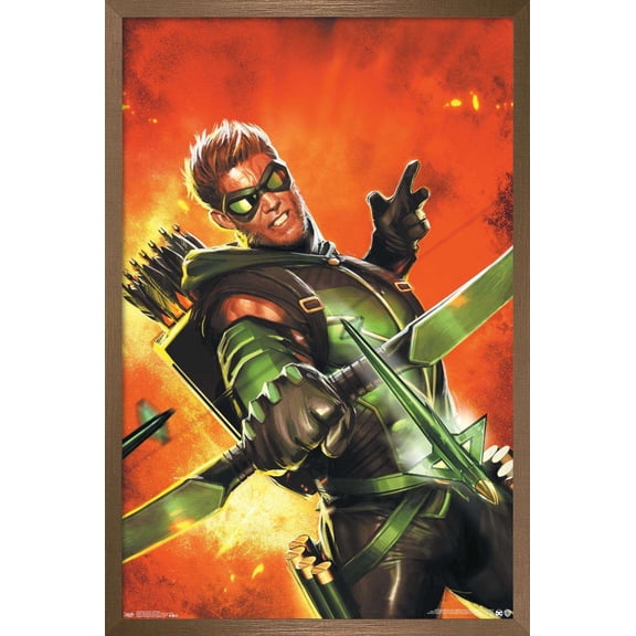 DC Comics - Green Arrow - Explosion Wall Poster, 22.375" x 34", Framed