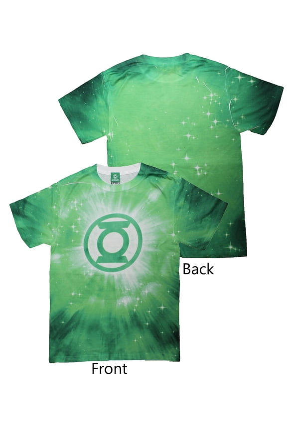 DC Comics Green Lantern Logo In Space All Over Print Sublimated Mens T-Shirt (Small)