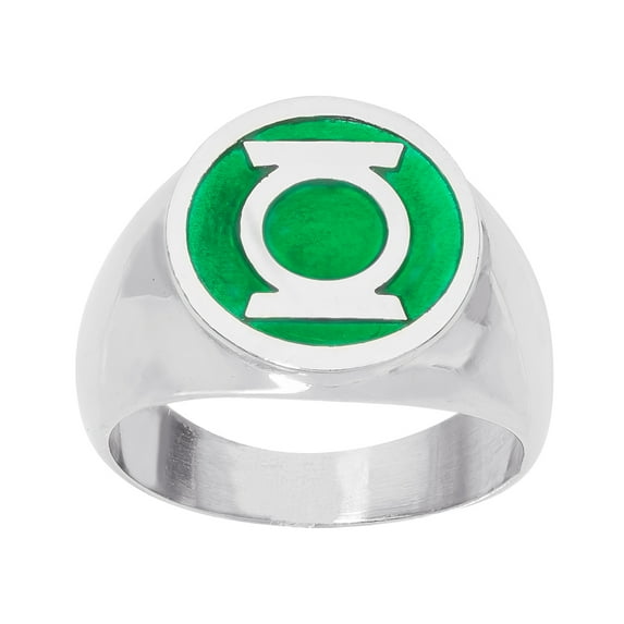 DC Comics Green Lantern Male Stainless Steel Casual Logo Ring, Size 9
