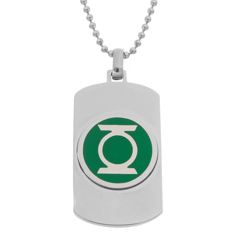 DC Comics Green Lantern Men s Stainless Steel Logo Dog Tag Pendant 22