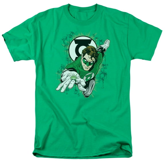 DC Comics Green Lantern Ring First Mens Short Sleeve Shirt (Kelly Green, Medium)