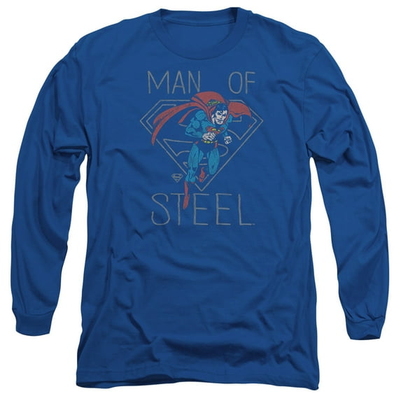 DC Comics Hardened Heart Long Sleeve Adult 18/1 T-Shirt Royal Blue
