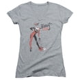 thumbnail image 1 of DC Comics Harley Hammer Junior Women's V-Neck T-Shirt Athletic Heather, 1 of 1
