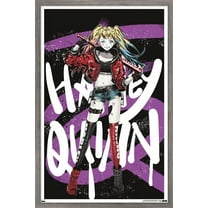DC Comics - Harley Quinn Anime - Bat Wall Poster, 14.725" x 22.375", Framed