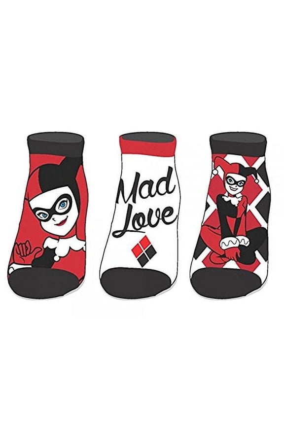 Harley Quinn Women's Ankle Socks 3 Pack