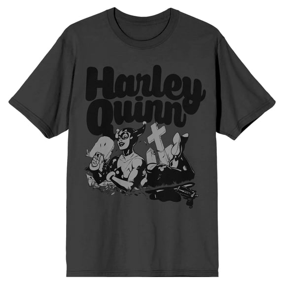 DC Comics Harley Quinn Charcoal Gray T-Shirt-S