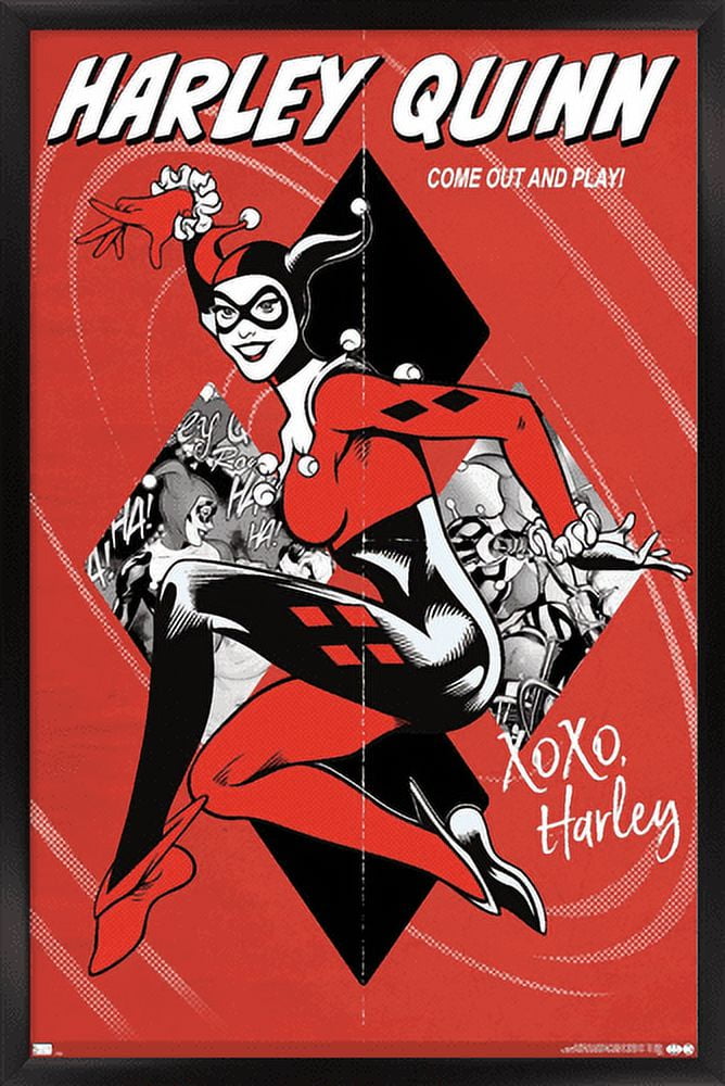 DC Comics - Harley Quinn - Come Out And Play Wall Poster, 14.725" x 22.375", Framed