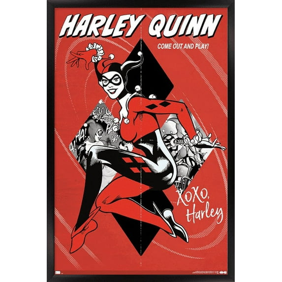 DC Comics - Harley Quinn - Come Out And Play Wall Poster, 14.725" x 22.375", Framed