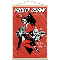 DC Comics - Harley Quinn - Come Out And Play Wall Poster with Wooden Magnetic Frame, 22.375" x 34"