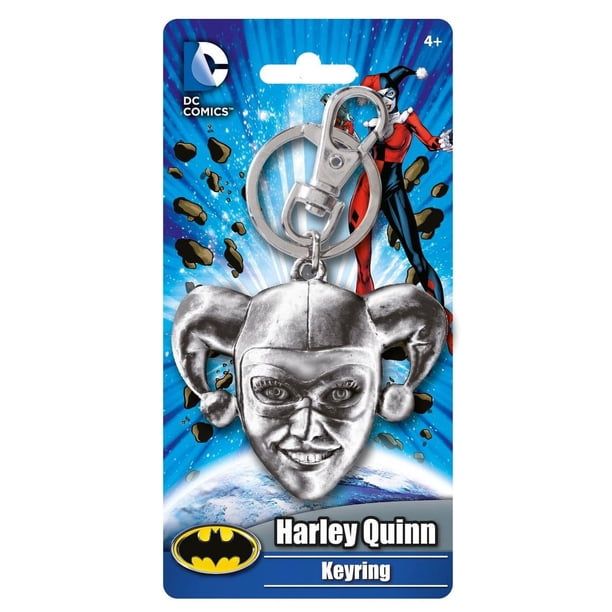 Key Rings Comic DC Comics Harley Quinn Head Pewter Key Ring - Walmart Business Supplies