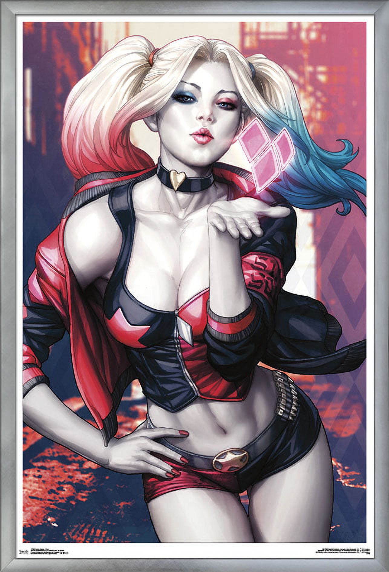 DC Comics - Harley Quinn - Kiss Wall Poster, 22.375" x 34", Framed
