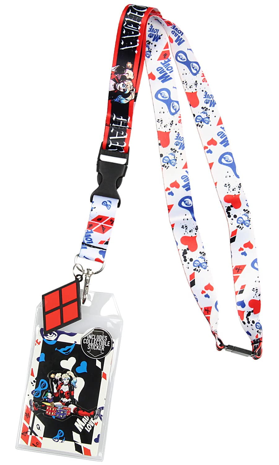 DC Comics Harley Quinn Mad Love Lanyard ID Badge Holder with