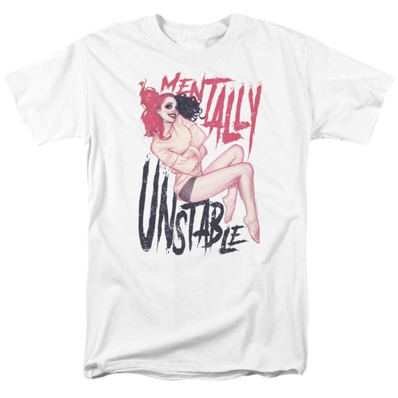 DC Comics - Harley Quinn Mentally Unstable White T-Shirt