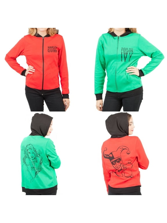 DC Comics Harley Quinn & Poison Ivy Reversible Womens Hoodie Jacket S