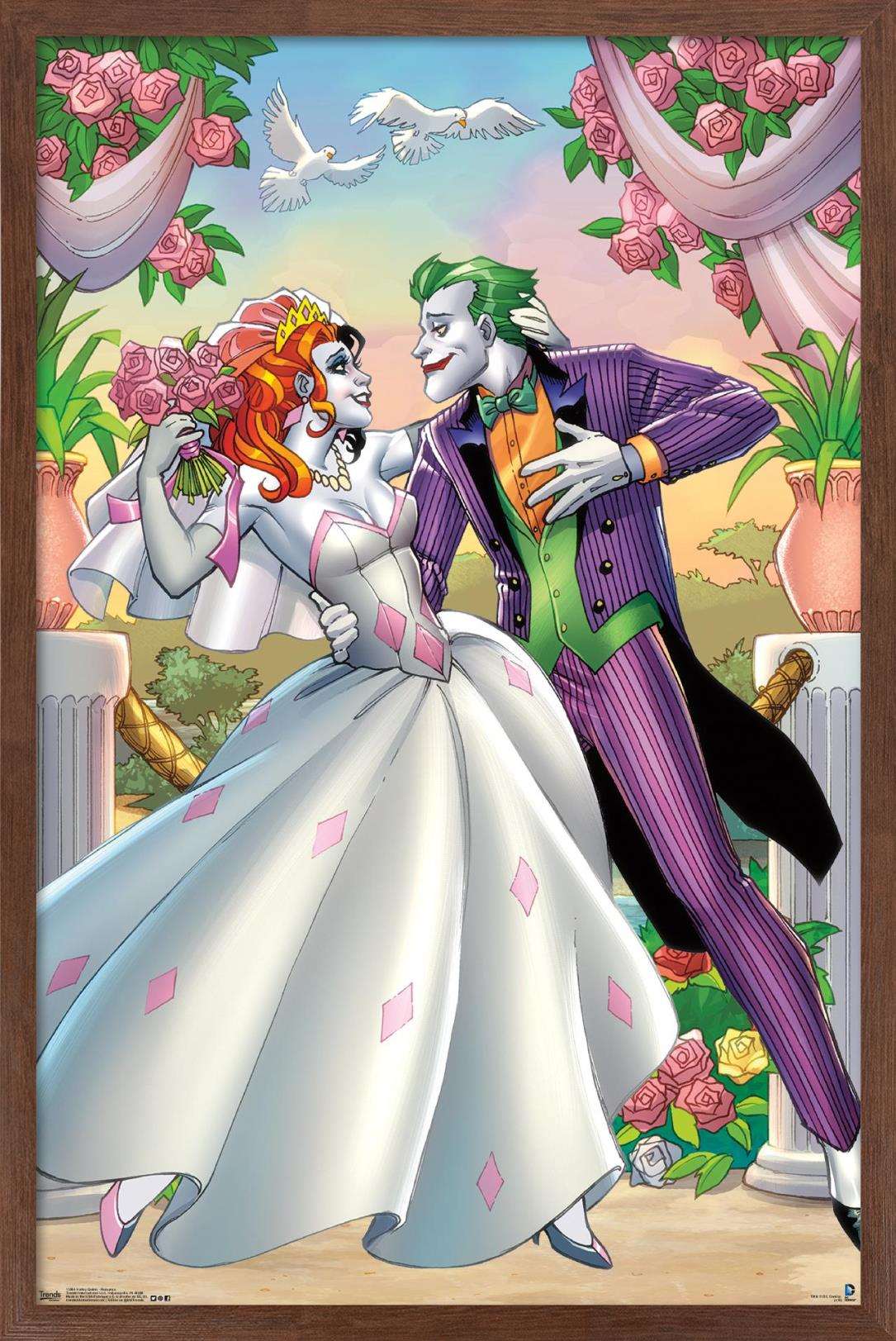 DC Comics - Harley Quinn - Romance Wall Poster, 14.725" x 22.375", Framed