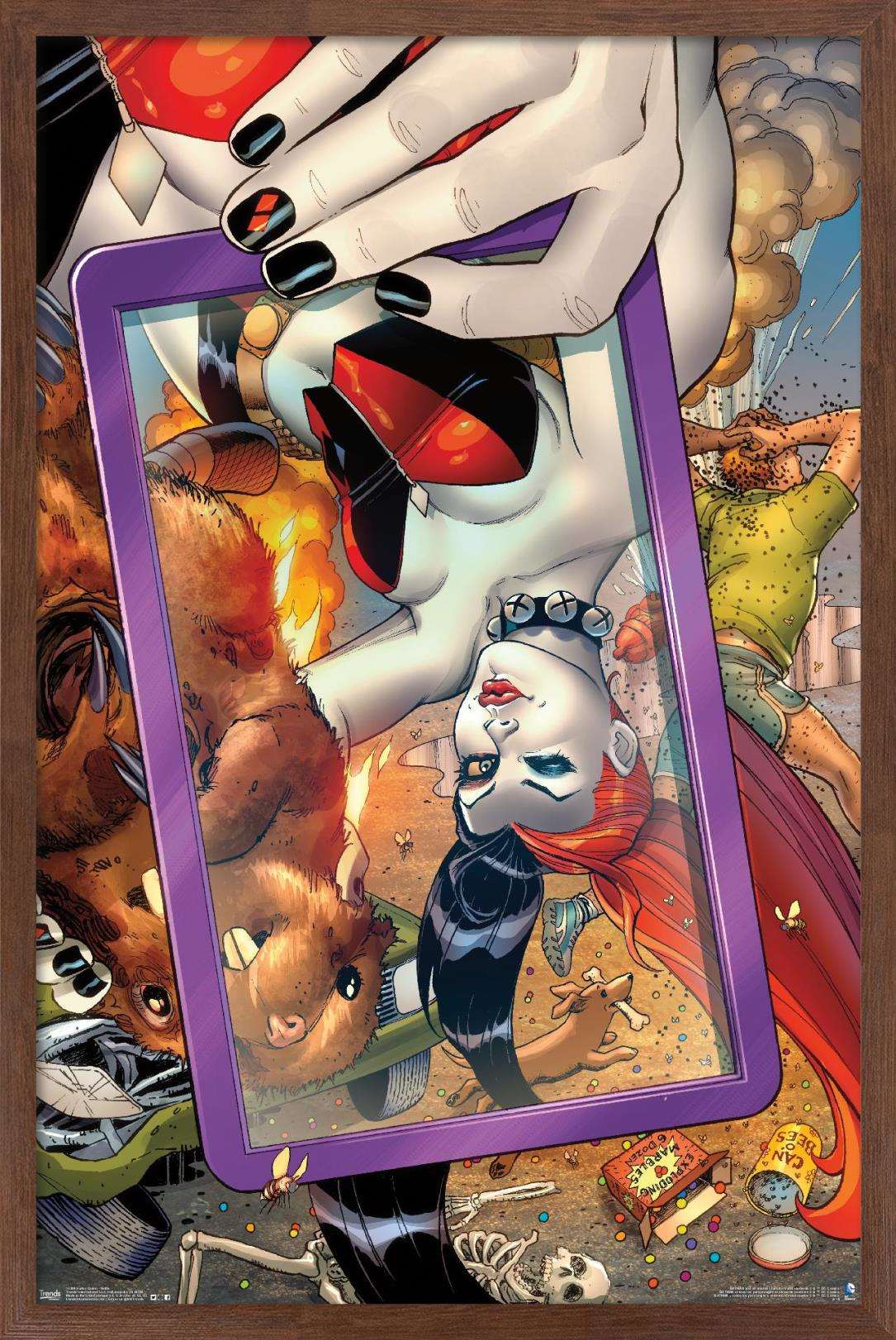 DC Comics - Harley Quinn - Selfie Wall Poster, 14.725" x 22.375", Framed