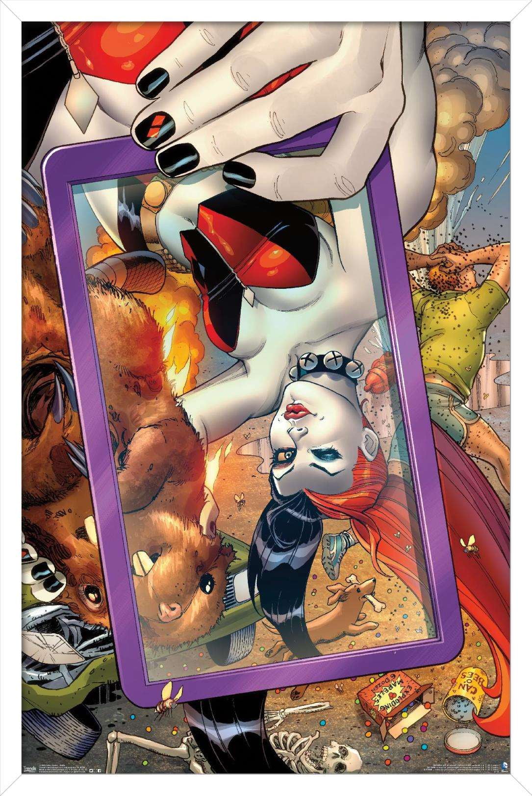 DC Comics - Harley Quinn - Selfie Wall Poster, 14.725" x 22.375", Framed