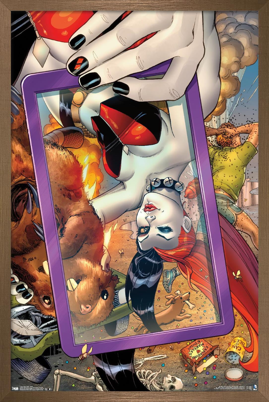 DC Comics - Harley Quinn - Selfie Wall Poster, 14.725" x 22.375", Framed